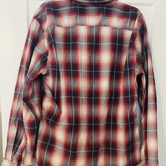 Wrangler Men's Plaid Button Down Shirt - Blue, Red, and White - Picture 2 of 4